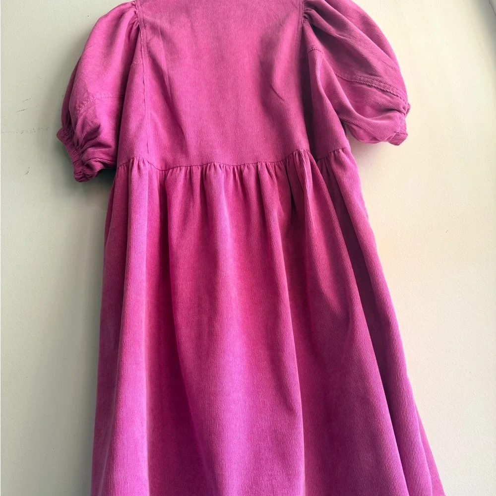 Entro Bright Pink Corduroy-Effect Collared Top